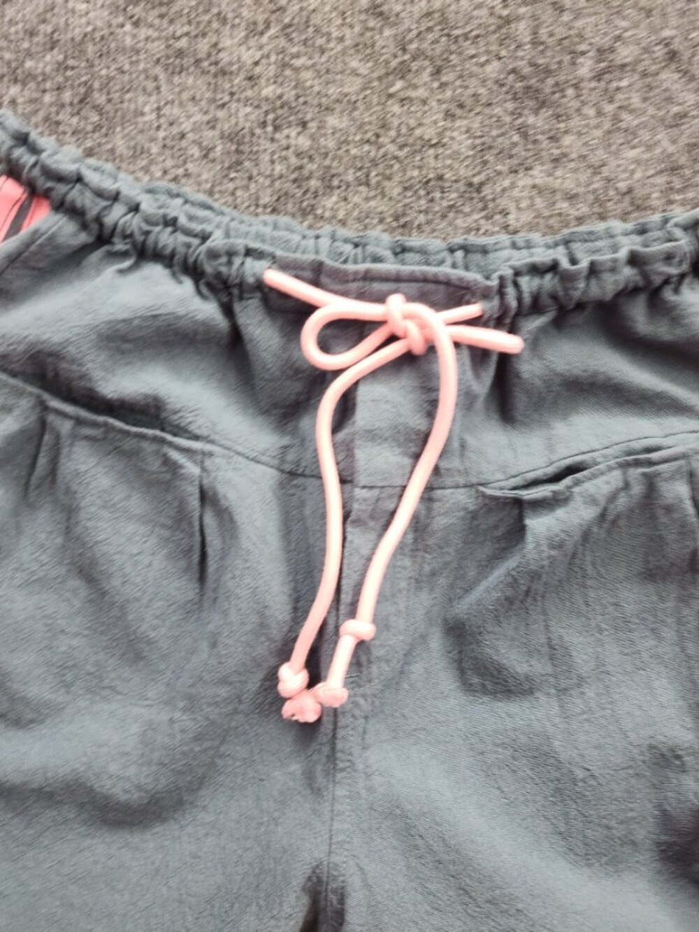 Y2K Side Stripe Wide Leg Track Pants Sporty Retro Athleisure Gray Pink - Picture 8 of 12